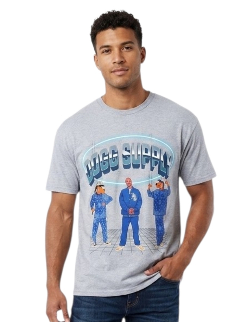 Dogg Supply by Snoop Dogg Men’s Gray Graphic Tee Cotton Blend NWT